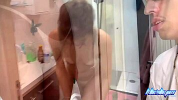 cousin catches relative in shower