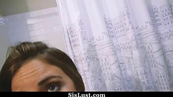 perv stepbrother stuffs stepsisters mouth with his big cock in pov cowgirl caught scene