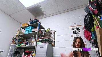 Shoplifting Teen 18+ Mouths Off During Rough Encounter