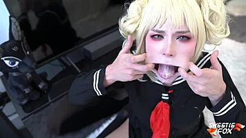 toga himiko deep sucking big dick until cum on face