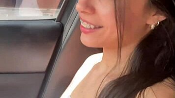 Young Cowgirl Moans While Receiving Cock In Public Car