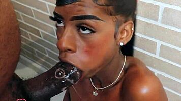 Victoria Mendoza Blows Big Black Cock.
