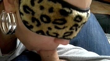 Jennifer Milano homemade blowjob monster cock, swallows cum in mouth
