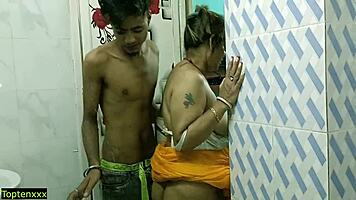 Hot bhabhi bends over for doggystyle creampie with teen devar in Indian step-family