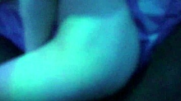 Sexy skinny brunette sucks big black cock, fucks it, then swallows cum