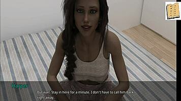 WVM 38 flirts with Harper and Natalie in their flat for erotic fun