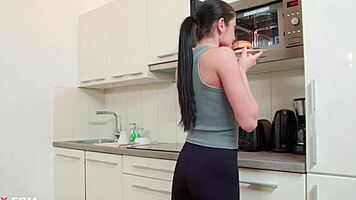 i let the housekeeper help me relax with her small tits