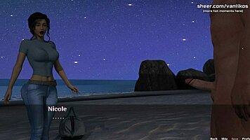 Step mom gets creampied by young cock on beach