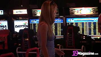 tall college coed in tight dress plays outdoors with long legs