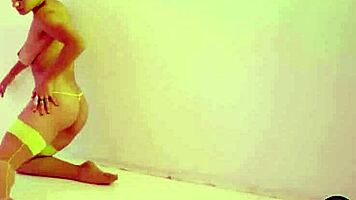 Amazing Latina teen Mia Valentine shows hot big ass during posing