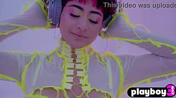 Amazing Latina teen Mia Valentine shows hot big ass during posing