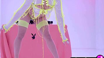 Amazing Latina teen Mia Valentine shows hot big ass during posing