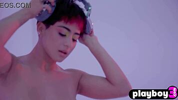 Amazing Latina teen Mia Valentine shows hot big ass during posing