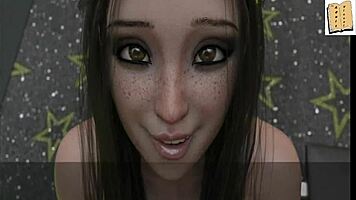 Shauna Sucks Big Cock at the Gym in 3D