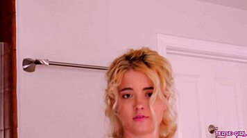 Wow, this blonde teen's body screams for anal fucking!