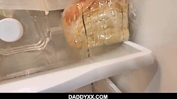 Tiny Brunette Asian Stepdaughter Ember Snow Rides Daddy's Hard Cock