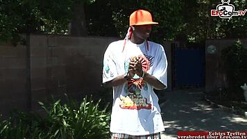 Brunette Slut with Small Natural Tits Devours Big Black Cock