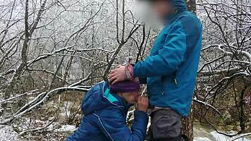 Public Blowjob and Cum Swallow by Mountain River Edge