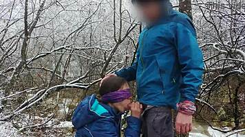 Public Blowjob and Cum Swallow by Mountain River Edge