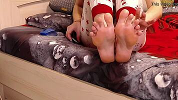 Anya Teases With Her Tender Fingers For Licking In The Shower