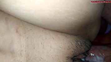 stepsister in shorts on sofa