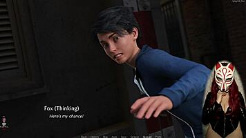 gamer girl plays steamy porn game in latex outdoors