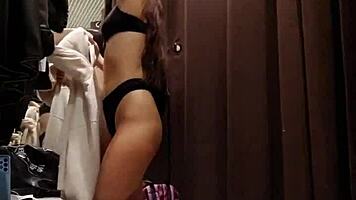 Damn, Sexy Girl Gets Risky Orgasms in Public Fitting Room! 😍