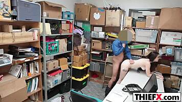 anastasia rose pays burglar with tight ass in garage