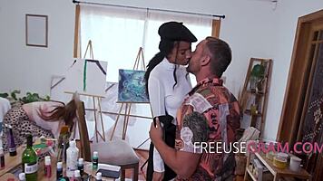 artist freeuses his biggest fan while his assistant does the chores - ameena green myra moans
