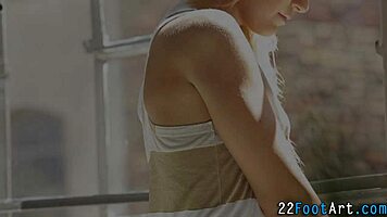 Kinky teen 18+ gets intense cumshot on her feet