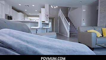 Povmum - horny stepmom emily addison sucks and rides hard