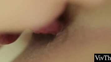 Oh, the sexy blonde licks and fingers her lover's pussy so well!