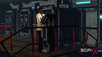 Sci-Fi BDSM Cuffed Hottie and Shemale Android Fucked in Lab