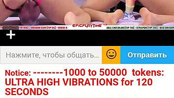 Watch teen lesbians play with dildos on webcam