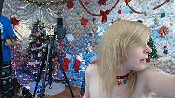 roxy painting eyeshadow makeup on her nipples, then creampie in pussy and ass, cute blonde!