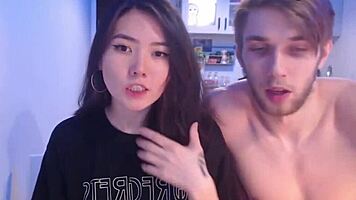 Petite Asian Teen Flashing Tits On Webcam With White Guy?