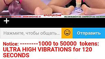 Watch teen lesbians play with dildos on webcam