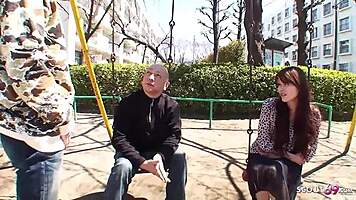 Asian Teen 18+ Lures Old Stranger for Creampie on Street Casting