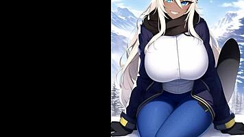 skiing girls in mountain ai art compilation