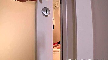 lad seduces roommates into threesome blowjob and facial