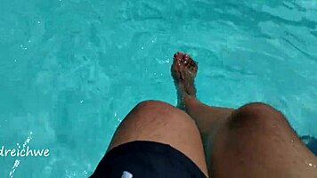 Feet in Pool with Lots of Water