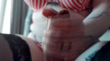 Rough Sex and Wild Handjob with Busty Babe Peachgardens