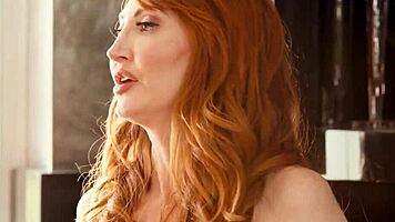 Redheaded Mature Woman Engages in Intimate Touching.