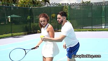 i gets on that big cock after tennis with curly ebony spinner