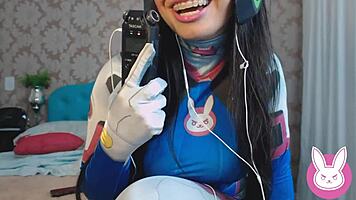 asmr roleplay cosplay dva overwatch, my gamer friend is so naughty