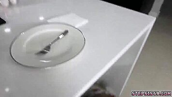 blonde in slow blowjob family competition with group sex