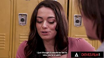 TEEN 18+ STUDENT STEPBAE AND MILF STEPMOM FUCK TEACHER FOR GRADES