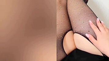 Beautiful Petite 18+ Lesbian Babe Touches Sexy Legs For Luxury Orgasm In Solo Scene.