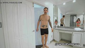 i'm watching my room mates fat cock in the bathroom