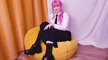 makima fucked in all holes, cum facial